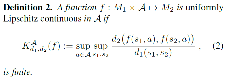 2018-9-6-Lipschitz Continuity in Model-based Reinforcement Learning_lipschitz_definition_1